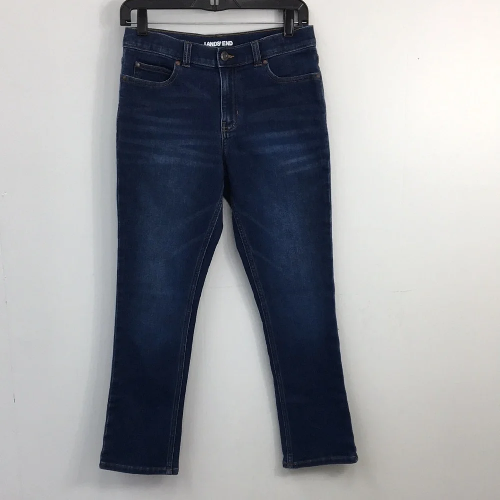 Lands End Boys Medium Wash Blue Denim Jeans Size 12 Husky EXCELLENT Condition